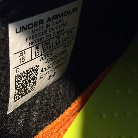 Under Armour Blur 2 MC All American Phoenix Fire Football Cleats Men’s Sz 16 - Picture 9 of 9